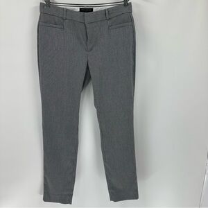 Banana Republic Pants Women's Sloan Crop Striped Gray/White Herringbone Size 4